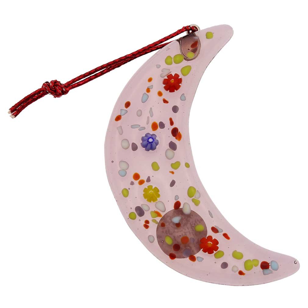 Glass Of Venice Murano Glass Moon Christmas Ornament - Purple