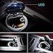 VIMVIP Portable Stainless Auto Car Cigarette Ashtray Ash with Blue LED Light Smokeless Stand Cylinder Cup Holder