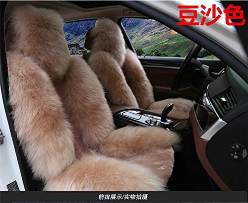 OFLBA Genuine Australia Sheepskin Car Seat Cover Sideless Fur Wrap Seat Covers Airbay Ready Universal Fit Warm White with Gray Tip 1pcs (Cameo)