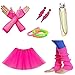 Zivyes 80s Fancy Dress Costume Accessories for Women Neon Earrings Leg Warmers Gloves
