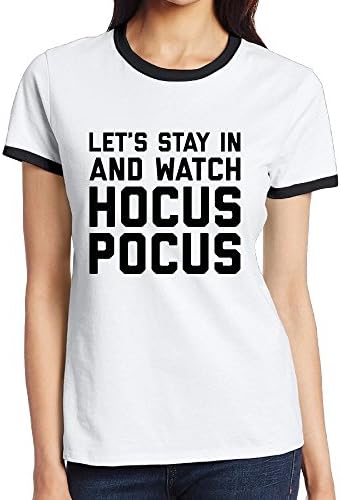 Let's Stay In Watch Hocus Pocus Baseball Women's Fashion T Shirt Tee Shirt
