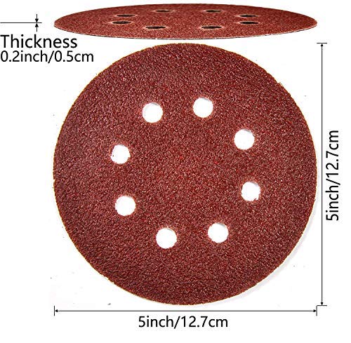 Gocheer Sanding Paper,100 pcs Power Sanding Discs Sanding Set for Orbital Sander Furniture Refinisher