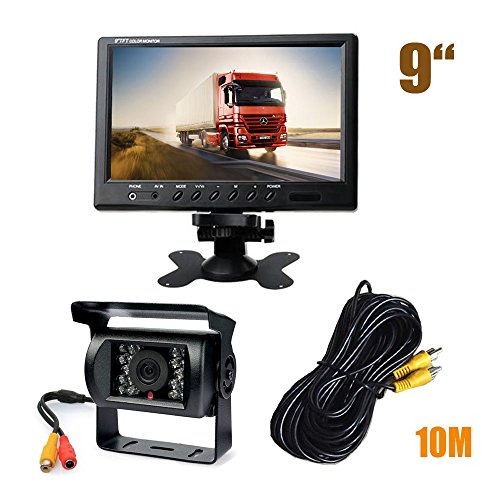 Waterproof 18 LED IR Night Vision Reversing Parking Backup Camera + 9