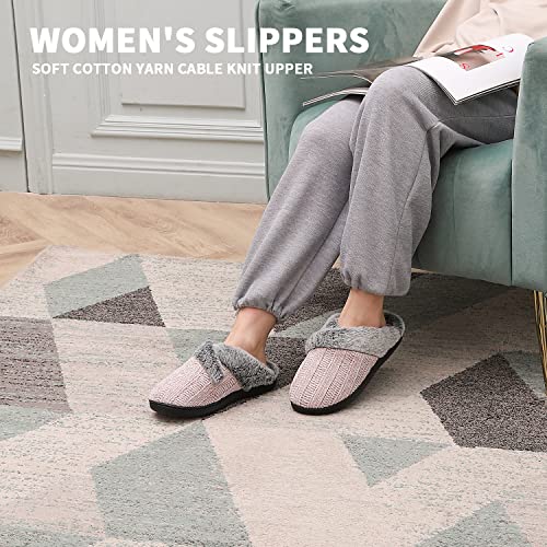 Homitem House Slippers for Women Indoor and Outdoor Fuzzy Slippers with