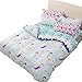 Sookie 3Pcs Blue Duvet Small Cartoon Mermaid (No Comforter and Sheet) Bedding Set for Kids，Mermaid Duvet Cover Set and 2 Pillow Shams - Twin Size