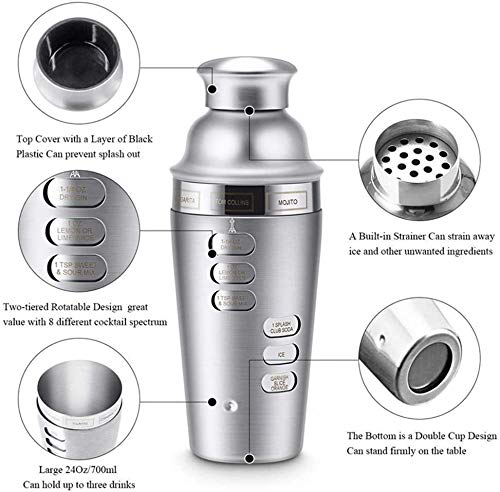 LKNJLL Cocktailshaker, Martini Shaker, Getränk Shaker, Cocktailshaker Set 3 Stück, Boston Shaker, Bar Set, barsieb, Bar… – Bild 6
