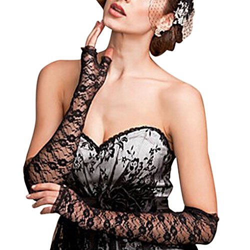 Women Sexy Opera Fingerless Lace Gloves Fancy Dress Costume Party Evening Prom Wedding Gloves