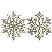 Sea Team Plastic Christmas Glitter Snowflake Ornaments Christmas Tree Decorations, 4-inch, Set of 36, Gold
