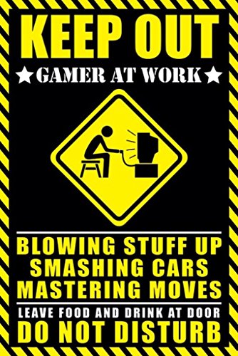 Keep Out Gamer At Work Video Gaming Poster 24x36