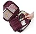 Comicfs Clear Cosmetic Makeup Bag Toiletry Travel Kit Organizer with Comicfs cleaning cloth (Wine Red)