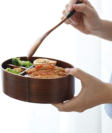 DUDDP Termo para Comida Caja de Almuerzo de Madera Caja de Almuerzo de Sushi Estilo Sushi