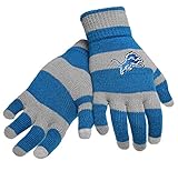Detroit Lions Official NFL Glove Stripe Outdoor Winter Stretch Knit by Forever Collectibles 495345