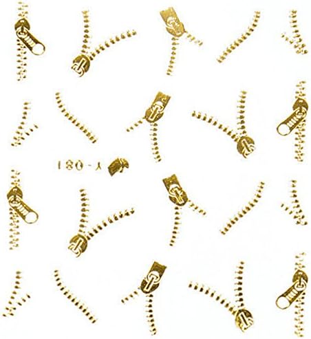 jhtceu Water Transfers Decals Metallic Zipper Stickers Nail Art Accessories Wraps Peacock Feather Type 2 Golden
