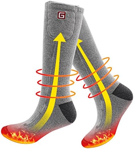 Danitymuse Grey Rechargeable Battery Heated Socks Kit as a Gift for Unisex Parents Adults in Cold Winter to Keep Warm Compression Winter Socks