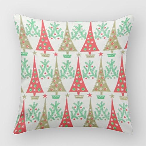 Chocol 1950S Cartoon Christmas Trees Throw Pillow Case Covers Mid Century Modern Decorative Sofa Cushions