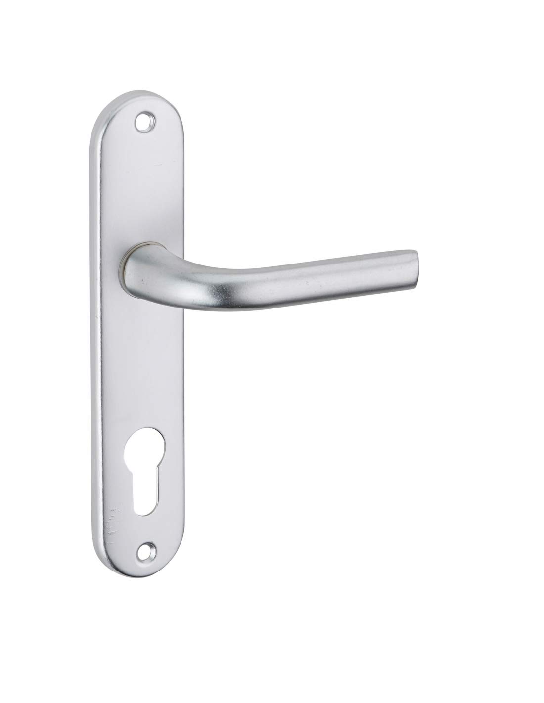 THIRARD - Leto Door Handle Set for Front Door Cylinder Hole, 7 mm Square, 165 mm Spacers, Silver