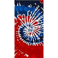 Bahia Collection by Dohler American Tie Dye Velour Brazilian Beach Towel 30x60 Inches