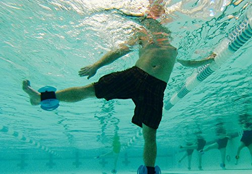 AquaLogix Blue Max Resistance Aquatic Fins - Omni-Directional Water/Drag Resistance Exercise for Lower and Upper Body Pool Workouts - Includes Online Demonstration Video (Fins Pair HRBBLS)