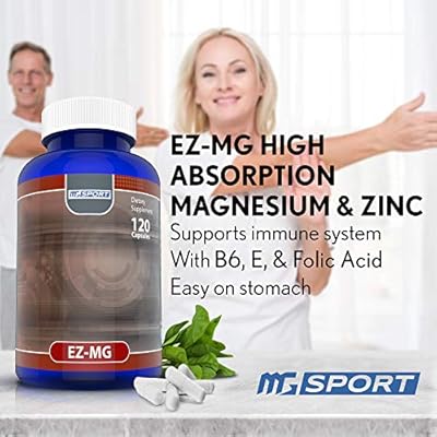 Ez Mg High Absorption Zinc And Magnesium Supports Immune System Easy On Stomach Restful Sleep And Muscle Recovery With Vitamins B6 E B9 Folic Acid 120 Capsules In Kuwait Binge Com Kw