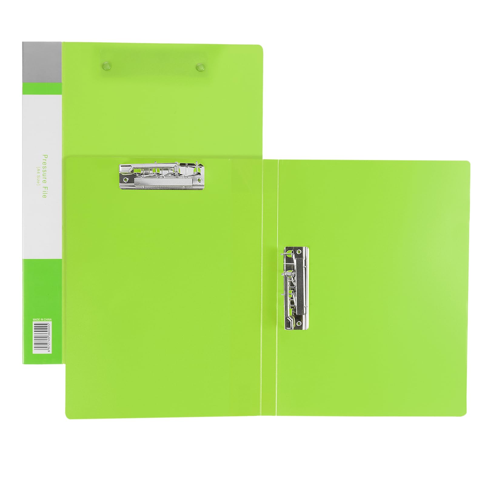 PATIKIL 9.3x12.2 Punchless Binder Clamp, 2 Pcs Plastic Double Strong Clip Clamp Binder Without Rings Sheet File Folder Protector for A4 Size Paper Office, Green — image 1