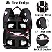 SOCKO Laptop Backpack for Women Girls Anti-Theft Travel Backpack Floral School Bookbag 15.6 inch Laptop Bag with USB Charging Port and Luggage Strap, Black