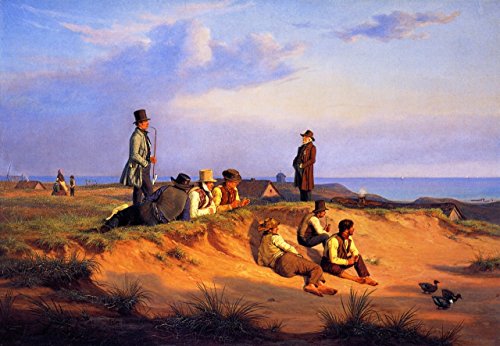 Canvas Print - 20 x 14 inch Post-Impressionism Other - Men of Skagen on a Summer Evening in Good Weather - by Martinus R????rbye