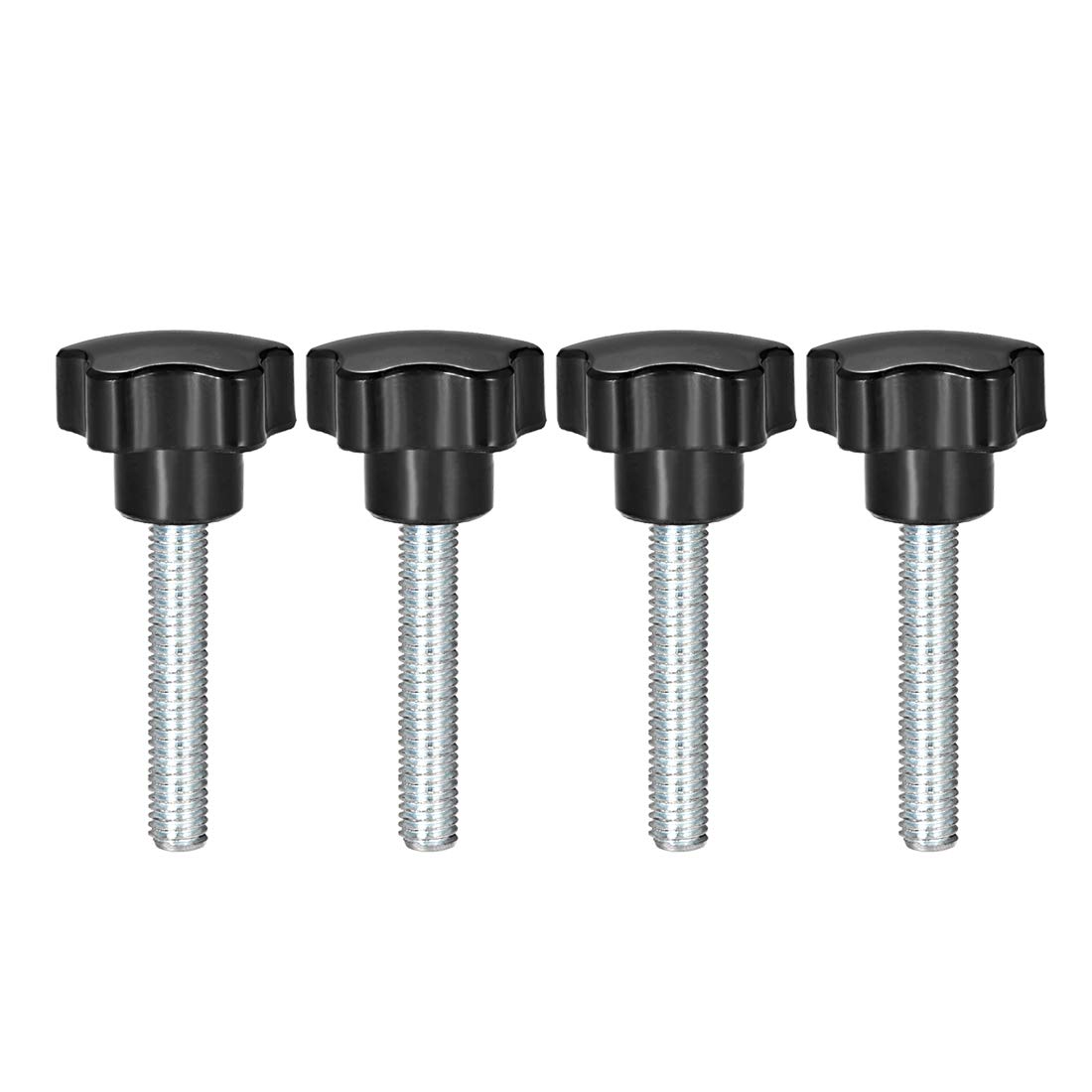 sourcing map 4 Pcs Star Knobs Grips M10 x 60mm Male Thread Steel Zinc Stud Replacement PP