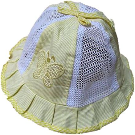 DATEWORK Baby Butterfly Bow Basin Pots Cotton Visor Cap (Yellow)