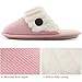 HomeTop Women's Cute House Slippers for Ladies Memory Foam Indoor Outdoor Slip on Bedroom Soft Home Shoes with Fuzzy Knitted Faux Fur (37-38 (US Women's 7-8), Pink)