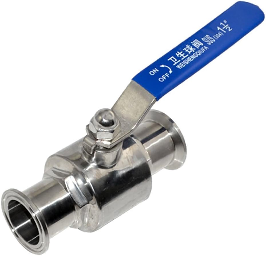 38mm OD Sanitary Full Port Ball Valve to Clamp Ferrule OD 50.5mm SS316 1000 WOG