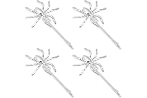 Lurrose 4Pcs Halloween Bobby Pin Spider Hair Clips Bang Hair Pins Barrettes for Women Girls Halloween Hair Accessories