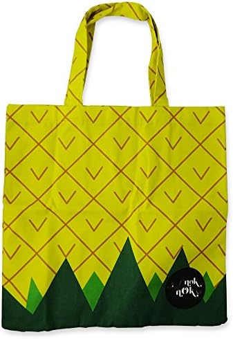 Canvas Eco Tote Bag, Shopping Bag in Pineapple Print - 01