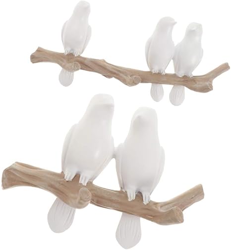 Amazon Petsola 2ピース 個ヨーロッパの3dホームレジンバードクラフトアートウォールフックラック像壁掛けバードコートキーハンガーラック フック オンライン通販