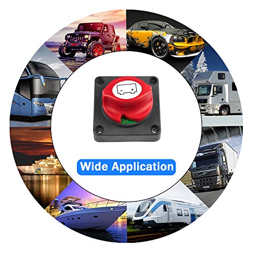 Battery Disconnect Switch Master Isolator Switches for Small Yacht Marine Boat RV Car ATV Vehicles - Thumbnail 7