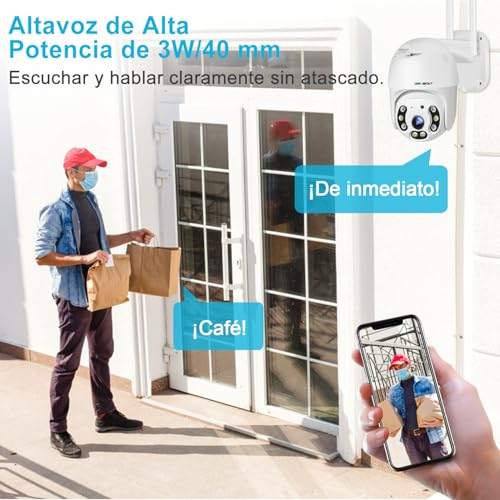 GENBOLT 2.5K Outdoor WiFi Surveillance Camera, Home CCTV Camera with PTZ Automatic Tracking IP Detection Human External Security Camera Color Night Vision, Siren Aactive Alarm