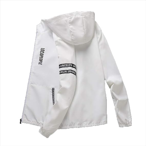 Amazon ウインドブレーカー メンズ フード付き カッコイイ アウター アクティブ 薄手 長袖 防寒 White 3xl コート ジャケット 通販