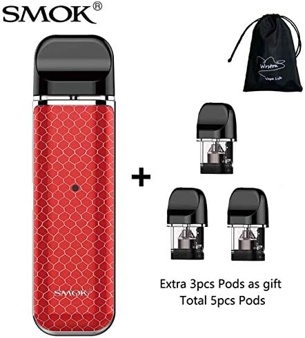 SMOK Novo Kit Built-in 450mAh Battery 2ml Refillable Pod System Come with Extra 3pcs Novo Pods Vape Pen Starter Kit no Nicotine (Red Cobra)