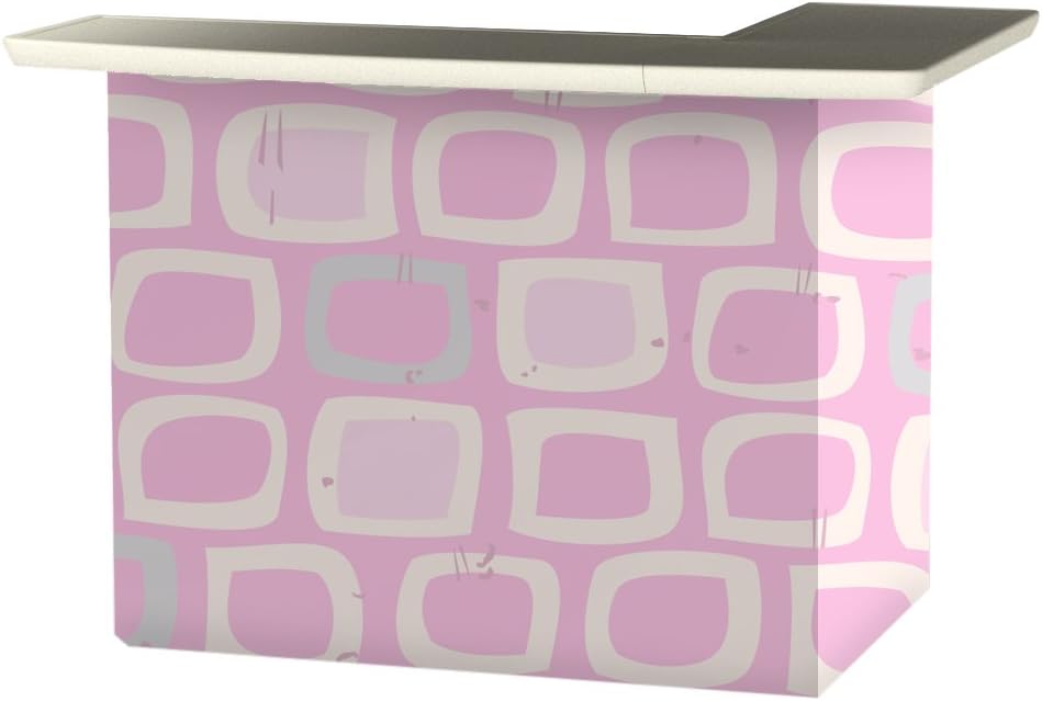Best of Times 2000W2501 Girl Portable Patio Bar Table, One Size, L-Shaped, Pink White