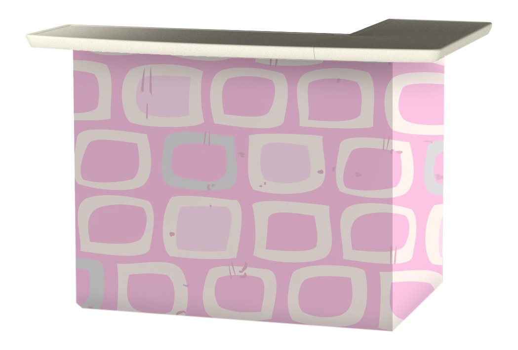 Best of Times 2000W2501 Girl Portable Patio Bar Table, One Size, L-Shaped, Pink White