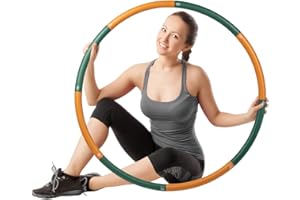 Ryno Tuff 2lb Weighted Hula Hoop for Adults with Thick Foam Padding, Bag & Jump Rope - 8 Section Weighted Fitness Hoop - Exercise Equipment for Home Gym Workouts to Burn Calories & Strengthen Muscles