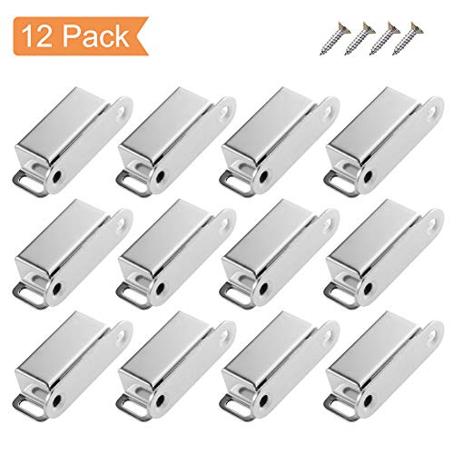 Magnetic Door Catch Elitlife 12 Pack Cabinet Door Magnets 15 lbs Strong Cabinet Magnet Latch Hardware Stainless Steel for Home Kitchen Cupboard Wardrobe Closet Door Closer-Silver - Thumbnail 7