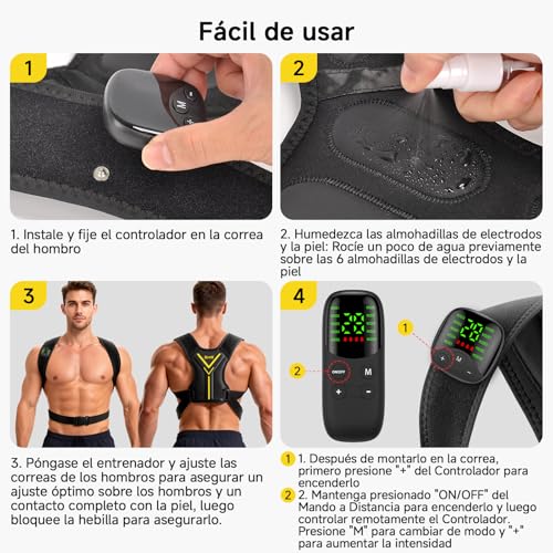 Relassy EMS Espalda & Cuello, 10 Modos, 30 Niveles, Mando Display | EMS para espalda & cuello, 10 programas & 30 niveles, mando con display – fortalece músculos y relaja profundamente.