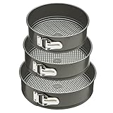 Ecolution Bakeins 3 Piece Springform Pan Set, Gray, 8