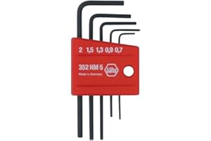 Wiha 35392 5 Piece Mini L-Key Short Hex Metric Set