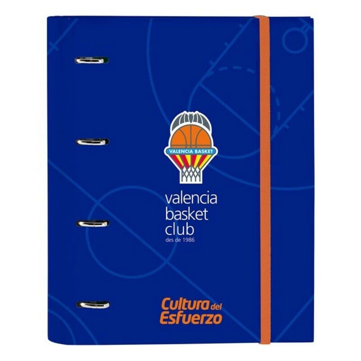 Safta - Valencia Basket 4-Ring Binder, 30 mm, Blue/Orange, 320 x 140 x 440 mm (512084666)