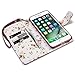 iPhone 7 Plus Case - Terrapin iPhone 7 Plus Wallet - Beautiful Floral Women's Case Folio Flip - Card Slots - Money Pocket - Wristlet - Red with Cute Floral Interior