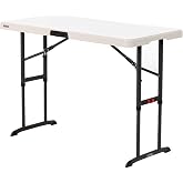 LIFETIME 80387 4-Foot Commercial Adjustable Folding Table, Almond