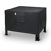 REDRICH Fire Pit Cover Square – Heavy Duty Outdoor Firepit Cover, Full Coverage Patio Outdoor Fireplace Cover, Dustproof Anti UV and Waterproof, 32’’L x 32’’W x 16’’H Black