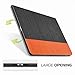 MoKo Case Fit iPad Pro 10.5 2017 - Premium Light Weight Stand Folio Shock Proof Cover Protector Fit Apple iPad Pro 10.5 Inch 2017 Released, Dark Gray & Orange (with Auto Wake/Sleep)