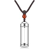 Zysta Cremation Urn Necklace for Ashes Stainless Steel Lucky Clouds Glass Cylinder Urn Necklace Openable Vial Tube Container Memorial Locket Pendant Keepsake Jewelry for Human Pet Ashes